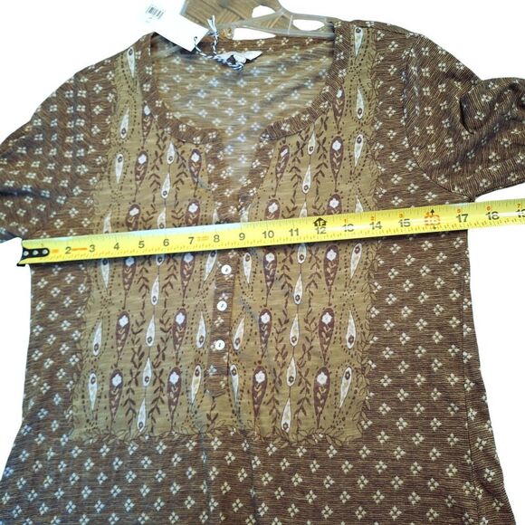 Lucky Brand NWT Boho Long Sleeve Blouse Top Olive Green Autumn MSRP $50 SOFT S - Picture 8 of 14